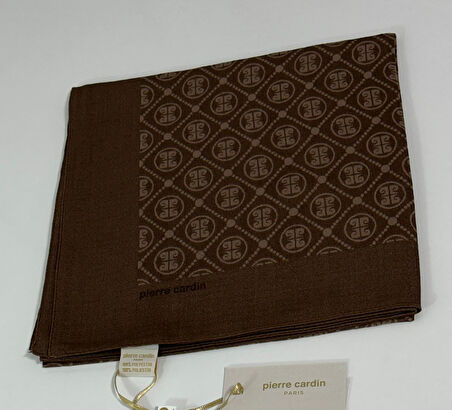Elegans Monogram Eşarp - 1090750 -931 Açık Kahve
