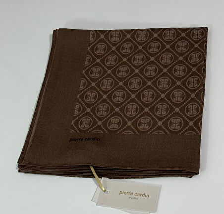 Elegans Monogram Eşarp - 1090750 -932 Kahverengi