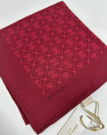 Elegans Monogram Eşarp - 1090750 -941 Bordo