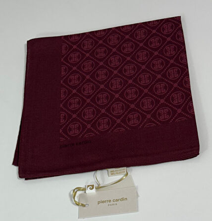 Elegans Monogram Eşarp - 1090750 -942 Koyu Bordo