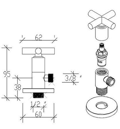 Tema Cross Taharet Musluğu 69320