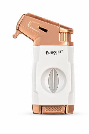Eurojet Tek Torch Pürmüz Dahili V Kesicili Beyaz Bronz Puro Çakmağı TRM1025