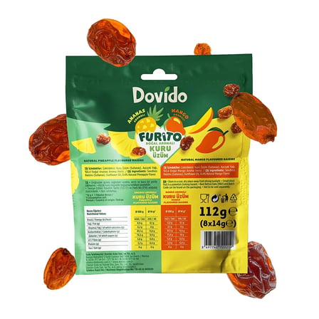 Dovido Multi Furito Mango&Ananas Aromalı Üzüm 112 G