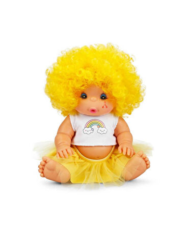 Afro Bebek Kıvırcık Saçlı 23 cm 23488 Sarı