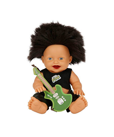 Punk Nil Bebek 23 cm 23495 Siyah İki Kulak Saçlı