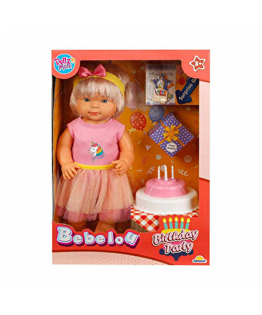 Bebelou Doğum Günü Bebeği 40 cm 26212 Pembe Etekli Bebelou