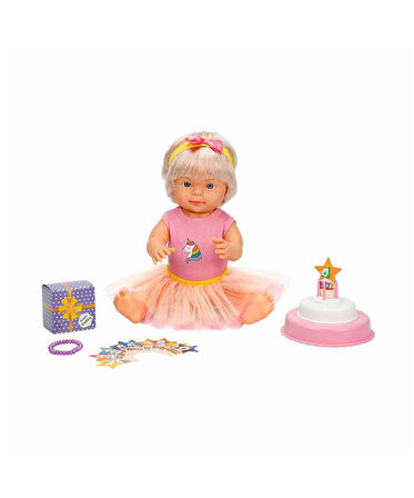 Bebelou Doğum Günü Bebeği 40 cm 26212 Pembe Etekli Bebelou