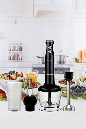 Heifer Blender Seti, 1500W, 4 Kanatlı Paslanmaz Çelik Bıçak, Turbo Modu ROSE GOLD