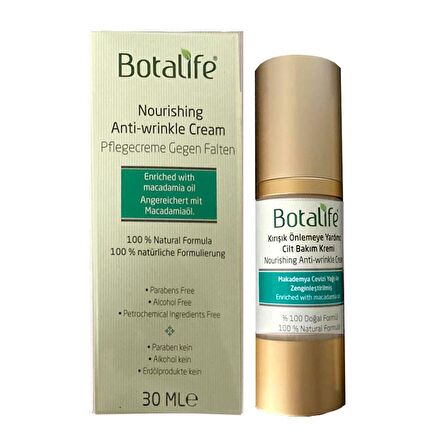 Botalife Doğal Kırışıklık Önleyici Kremi 30ml Saf Parabensiz Yüz