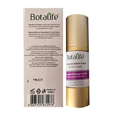 Botalife Doğal Göz Çevresi İçin Kremi 30ml İnce Çizgi Kırışıklık