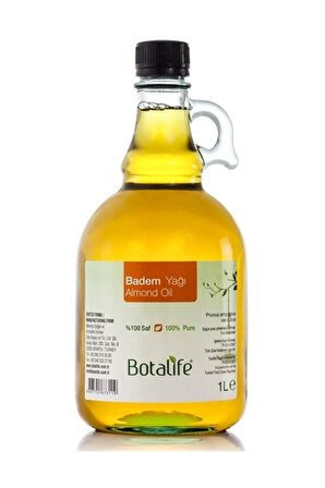 Botalife Saf Tatlı Badem Yağı 1 Litre Soğuk Sıkım Pres 1000ml