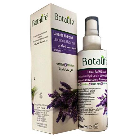 Botalife Saf Lavanta Suyu Hidrolatı 150ML Saç Cilt Tonik Hidrosol