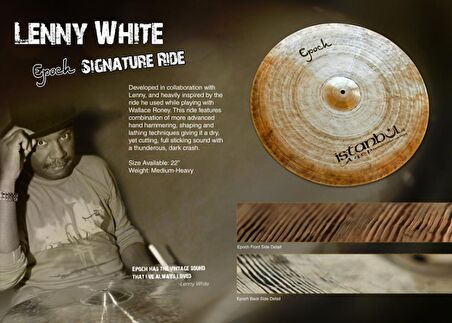 Istanbul Agop Signature Lenny White 22.5 inch Epoch Ride 22.5 inch - LWER22 Ride