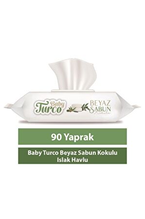 Baby Turco Beyaz Sabun Kokulu Islak Bebek Havlusu (1 x 90 Adet)