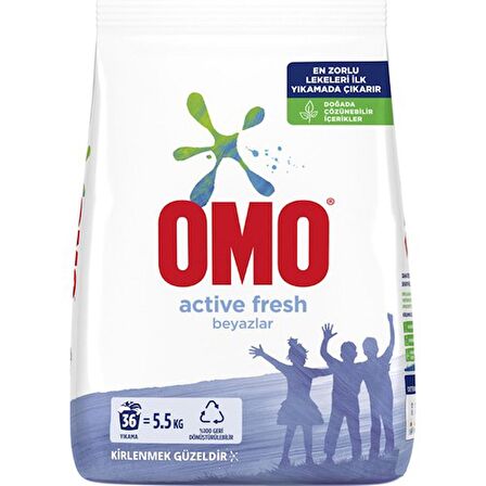 Omo Matik Çamaşır Deterjanı Beyaz Active 5,5 kg