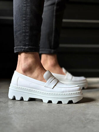 Knack Yüksek Taban Klasik Ayakkabı 779 Beyaz