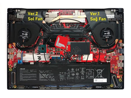 Asus ROG Zephyrus GX502GW Notebook CPU Fanı / DFS200912210T EP