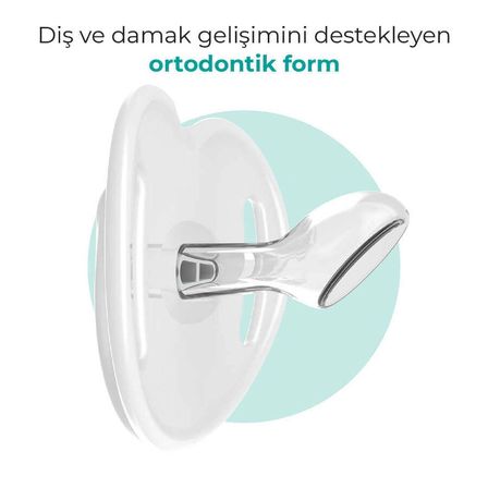 Mamajoo Ortodontik Emzik 12 Ay+ İnek | Tekli, Silikon, Damaklı - Saklama Kabı Hediyeli