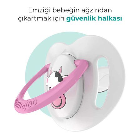 Mamajoo Ortodontik Emzik 12 Ay+ İnek | Tekli, Silikon, Damaklı - Saklama Kabı Hediyeli
