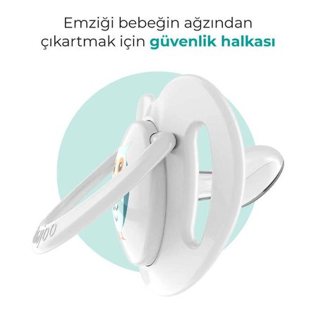 Mamajoo Ortodontik Emzik 6 Ay+ Baykuş | Tekli, Silikon, Damaklı - Saklama Kabı Hediyeli
