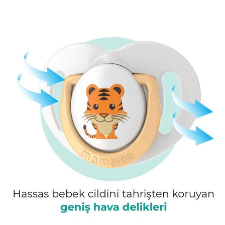 Mamajoo Ortodontik Emzik 12 Ay+ Kaplan | Tekli, Silikon, Damaklı - Saklama Kabı Hediyeli
