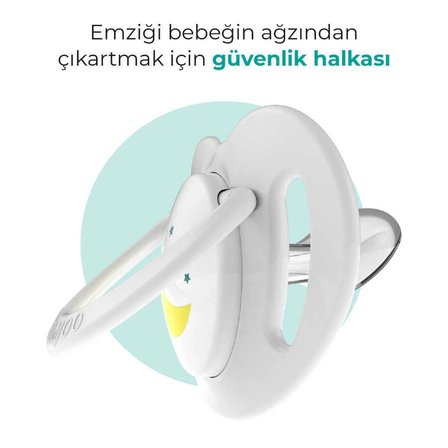 Mamajoo Ortodontik Emzik 0 Ay+ Gece & Gündüz | Tekli, Silikon, Damaklı - Saklama Kabı Hediyeli