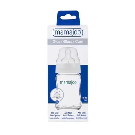 Mamajoo Cam Antikolik Biberon 180 ml 0 Ay+ | Yavaş Akışlı