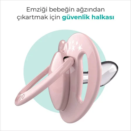 Mamajoo Ortodontik Emzik Seti 0 Ay+ Powder Pink | İkili, Silikon, Damaklı | Sterilizasyon & Saklama Kabı Hediyeli