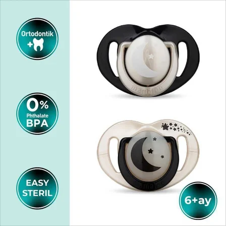 Mamajoo Gece & Gündüz Biberonu 270 ml & Saklama Kutulu İkili Emzik / Pearl