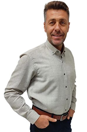 Erkek Kışlık Pamuklu Günlük Klasik Gömlek Erkek Gömlek Kışlık Gömlek OG-021