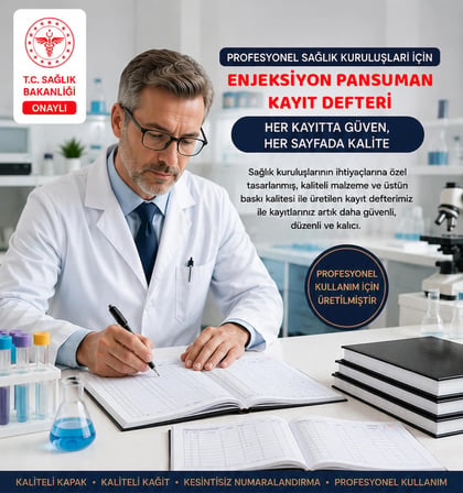 ENJEKSİYON PANSUMAN DEFTERİ 400 YAPRAK SERT KAPAKLI (NUMARALI)