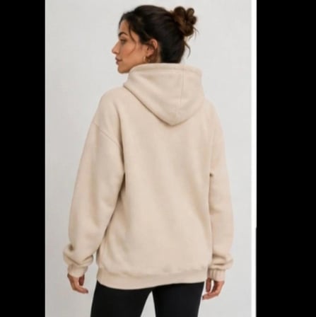 KAPÜŞONLU SWEATSHİRT YUMUŞAK DOKULU ÜÇ İP ŞARDONLU BEJ
