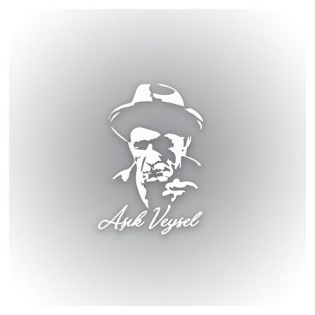 Aşık Veysel Silüeti Oto Sticker 14 cm x 20 cm