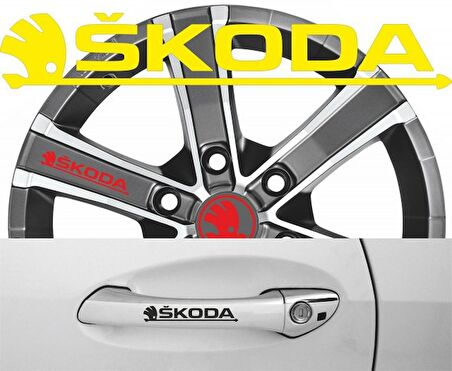 Skoda Kapı Kolu Sticker Yapıştırma 8Adet