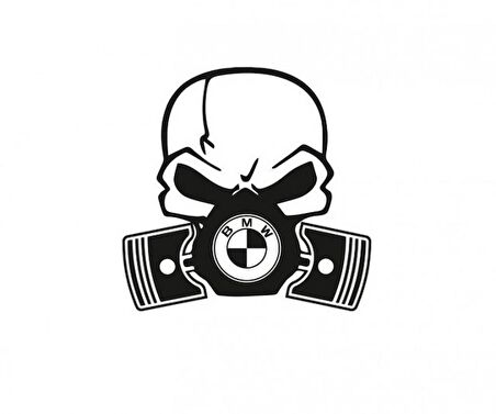 M Piston Kuru Kafa Araba Sticker Yapıştırma