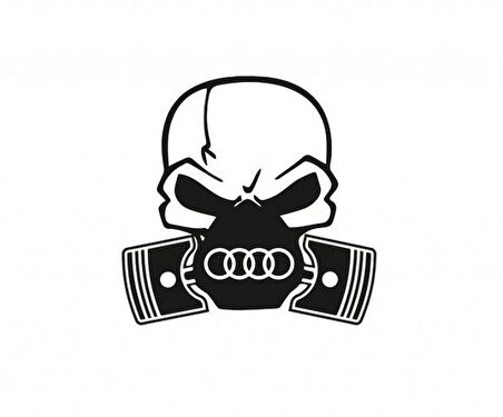 Audi Piston Kuru Kafa Araba Sticker Yapıştırma