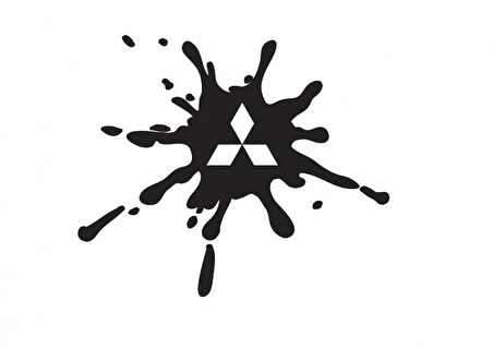 Mitsubishi Damla Görünümlü  Sticker Damlası Yapıştırma 2 Adet