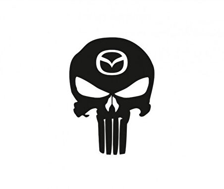 Mazda Kuru Kafa Punisher Araba Sticker Yapıştırma