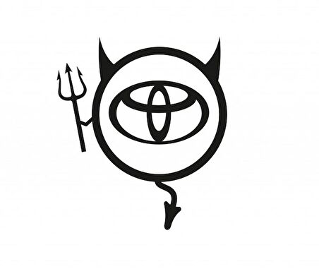 Toyota Araba Komik Şeytan Sticker Yapıştırma