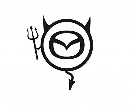 Mazda Araba Komik Şeytan Sticker Yapıştırma
