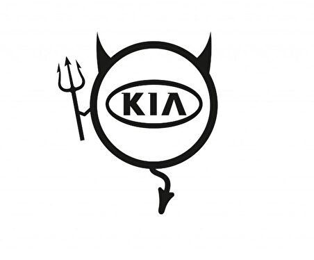 Kia Araba Komik Şeytan Sticker Yapıştırma