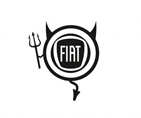 Fiat Araba Komik Şeytan Sticker Yapıştırma