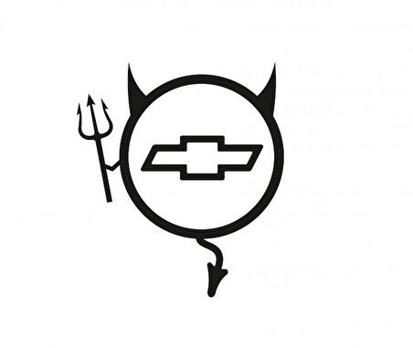 Chevrolet Araba Komik Şeytan Sticker Yapıştırma