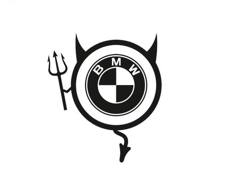 M Araba Komik Şeytan Sticker Yapıştırma