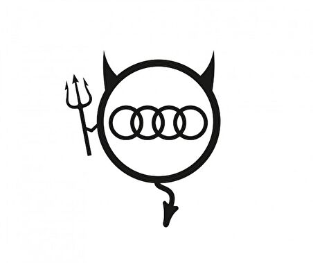 Audi Araba Komik Şeytan Sticker Yapıştırma