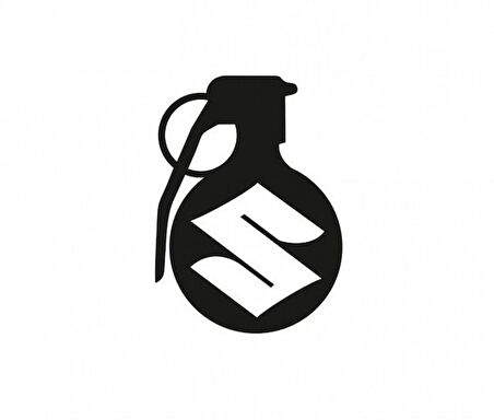 Suzuki Araba Komik El Bombası Sticker Yapıştırma