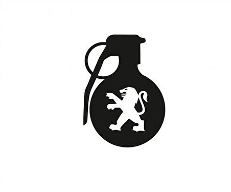 Peugeot Araba Komik El Bombası Sticker Yapıştırma