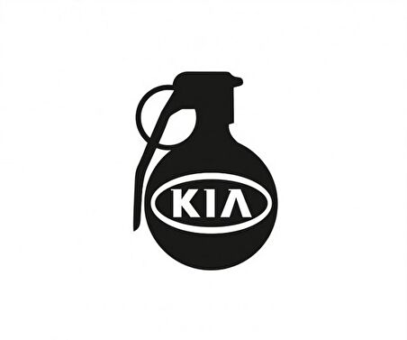 Kia Araba Komik El Bombası Sticker Yapıştırma