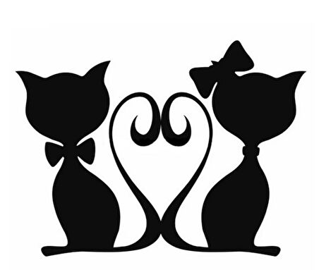 2Li Sevimli Kedi Z Araba Sticker  Yapıştırma 20CM