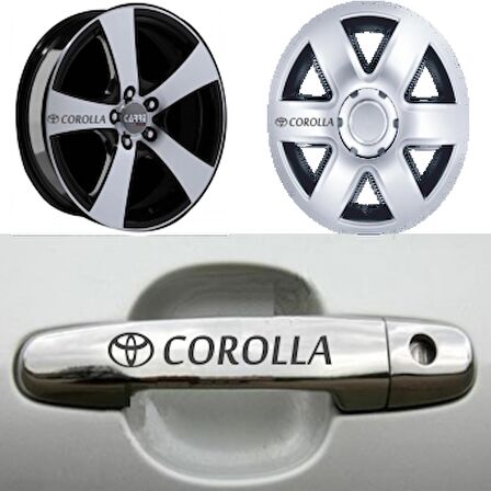 Toyota Corolla Kapı Kolu Jant Sticker Yapıştırma 8 Ad